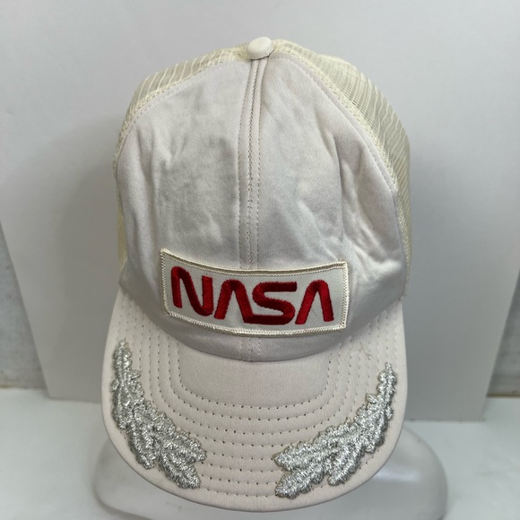 Vintage Other - Vintage NASA Hat Cap White with Silver Accents SnapBack